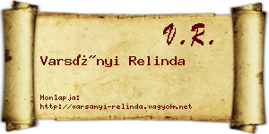 Varsányi Relinda névjegykártya